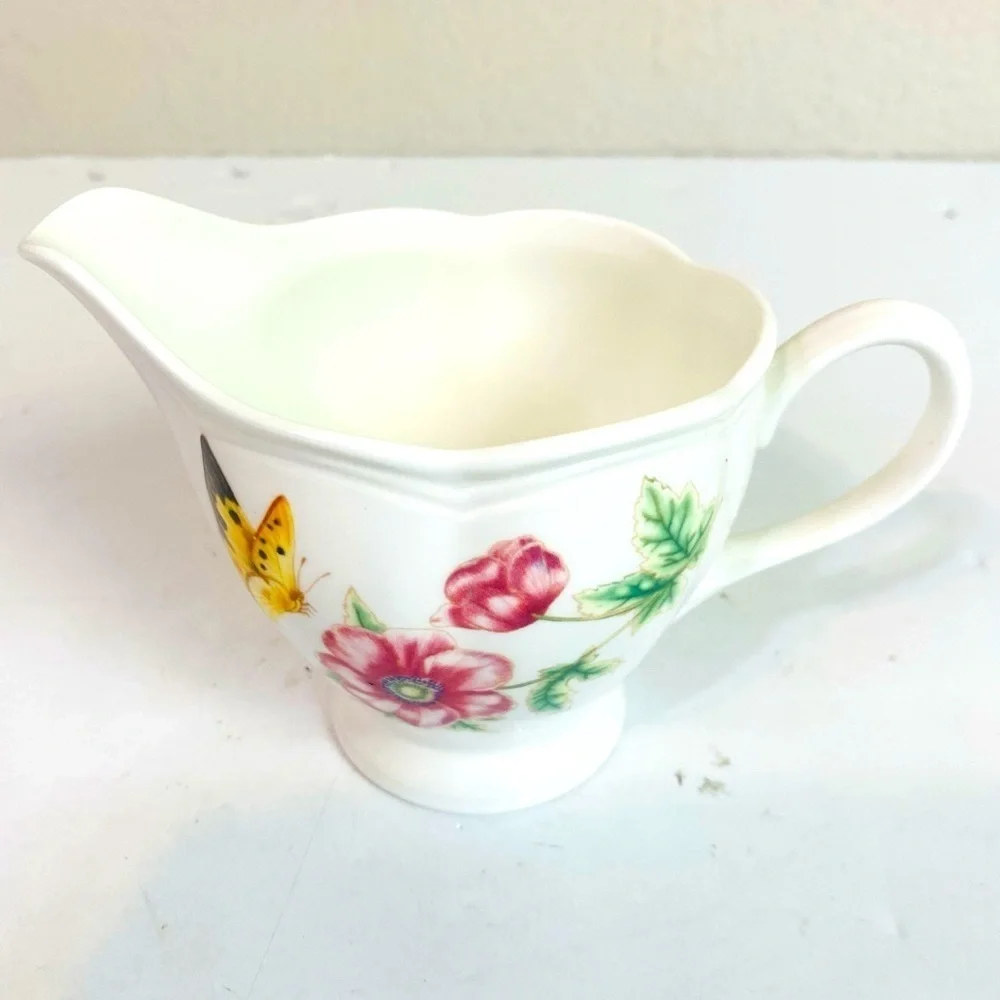 Lenox Butterfly Meadow Creamer And Sugar Bowl W/Lid